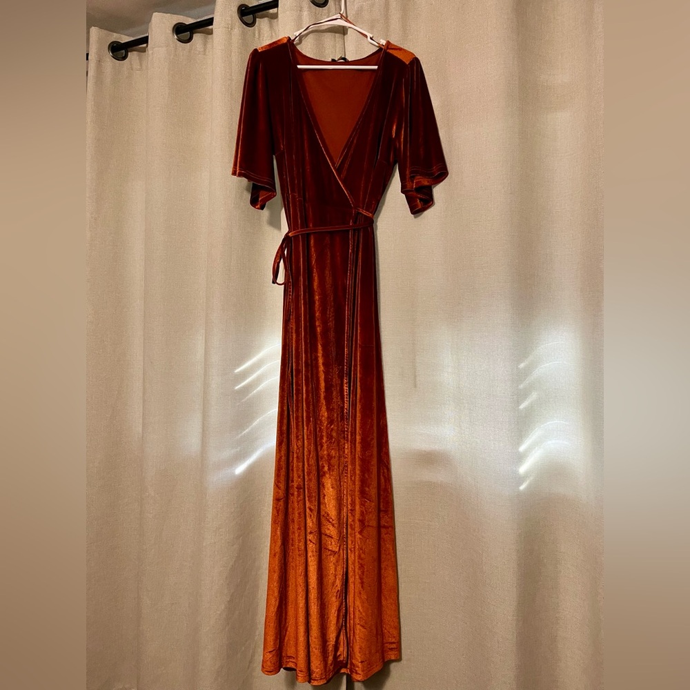 Meghan Velvet Wrap Maxi Dress